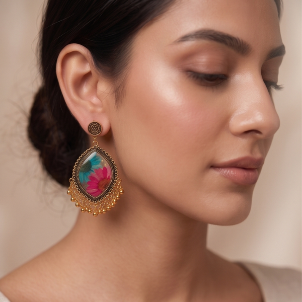Dual-Tone Floral Gold Drops