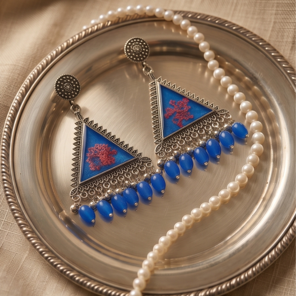 Blue & Coral Geometric Drops
