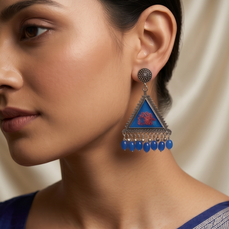 Blue & Coral Geometric Drops