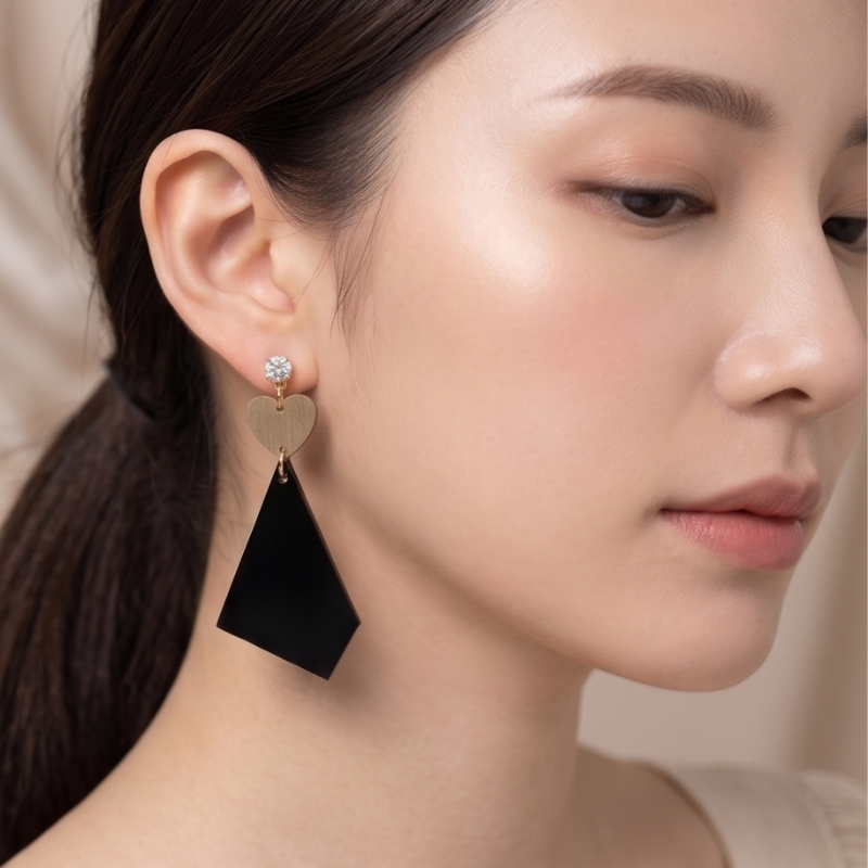 Geometric Heart & Kite Drops