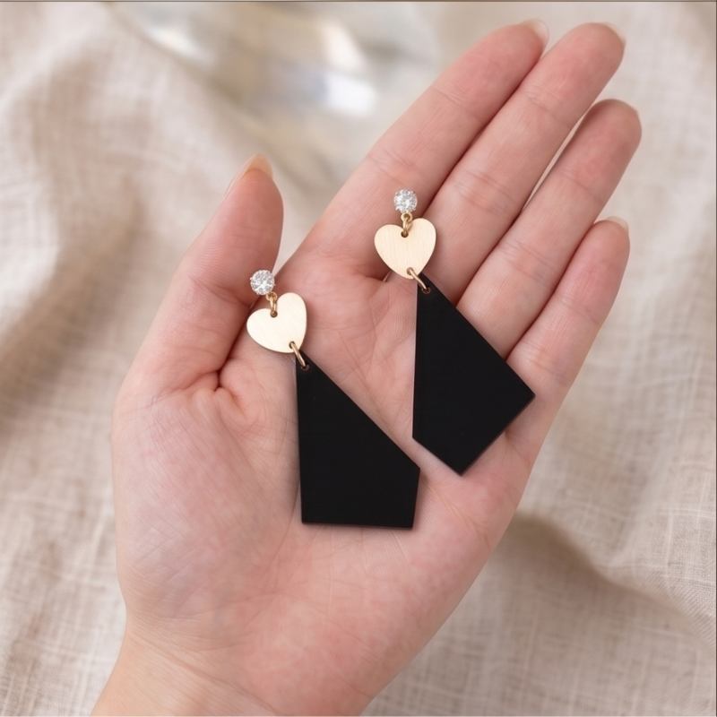 Geometric Heart & Kite Drops