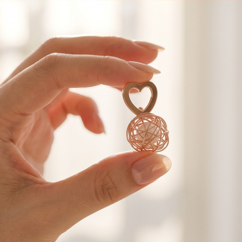 Rosé Orbit Coiled Pearl Earrings
