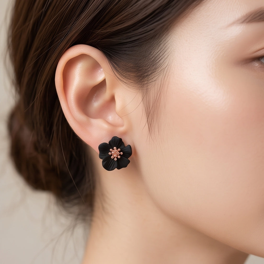 Midnight Dahlia Studs