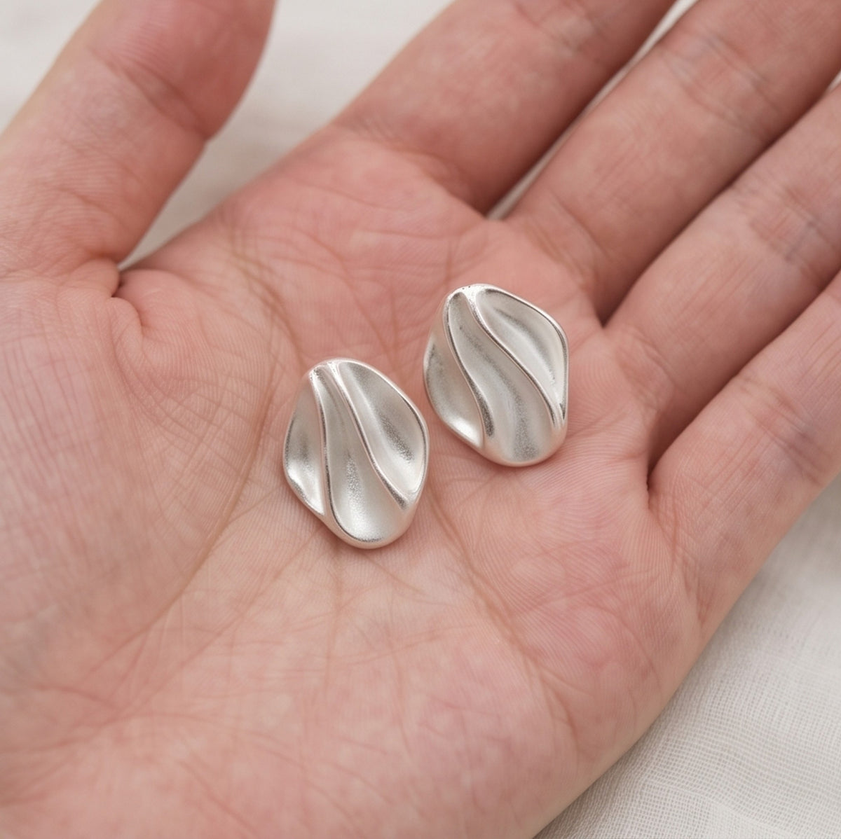 Wavy Oval Studs